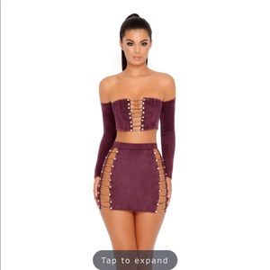 OhPolly No Chain No Gain Suede Set